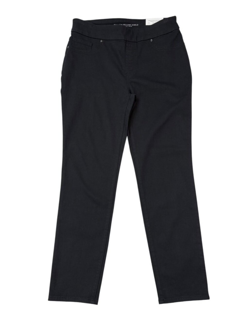 *New Chicos Pull On Ankle Legging Womens 0.5R US 6R Black Comfort Fashion Jean